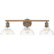 Carver 3 Light 28 inch Copper Patina Bath Vanity Wall Light